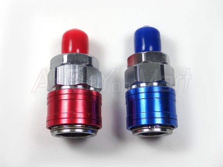 หัวคอปเปอร์ เติมน้ำยาแอร์ R134a แบบกด (ในชุดมี 2 ชิ้น แดง-น้ำเงิน) AC Quick Coupler & Adapter R134a