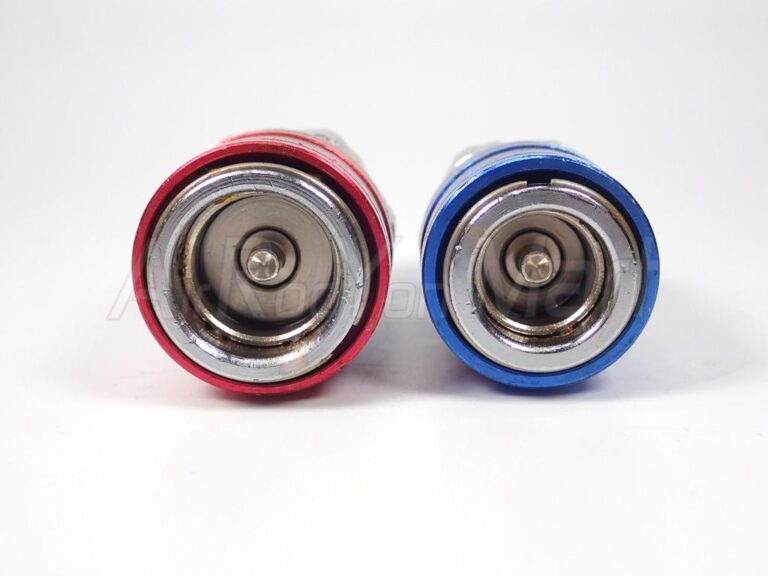 หัวคอปเปอร์ เติมน้ำยาแอร์ R134a แบบกด (ในชุดมี 2 ชิ้น แดง-น้ำเงิน) AC Quick Coupler & Adapter R134a