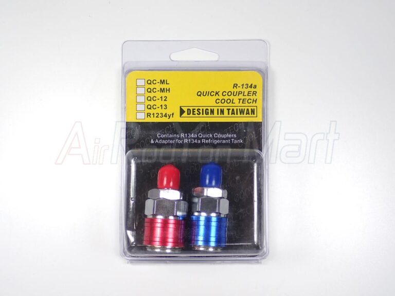 หัวคอปเปอร์ เติมน้ำยาแอร์ R134a แบบกด (ในชุดมี 2 ชิ้น แดง-น้ำเงิน) AC Quick Coupler & Adapter R134a