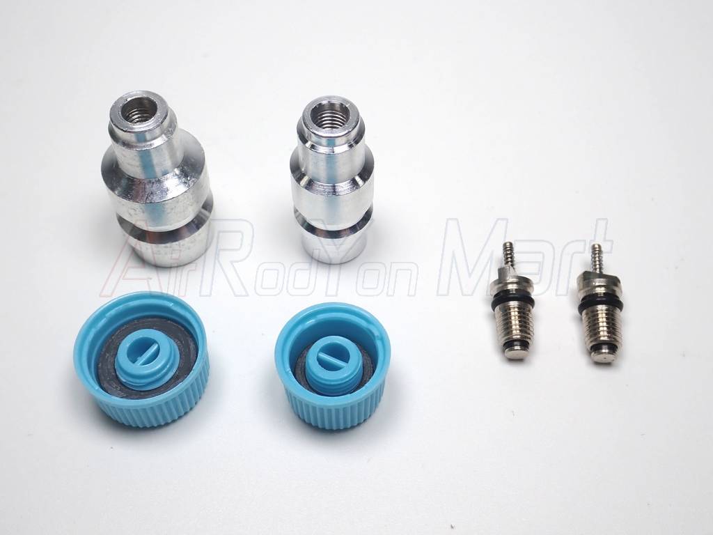 ชุดวาล์วเติมน้ำยาแอร์อลูมิเนียม R134a H-L แบบสำหรับเชื่อม พร้อมศรเติมน้ำยาและฝาปิด