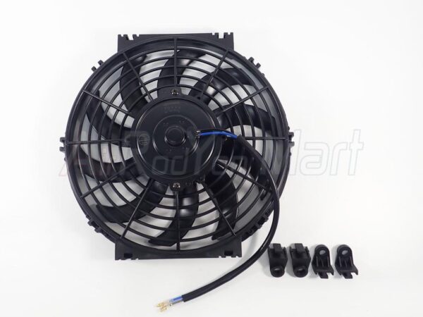 พัดลม 10 นิ้ว 10 ใบ 12V (ใบโค้งS แบบเป่าแผง)