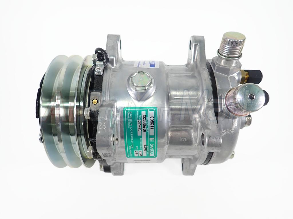 คอมแอร์ Sanden 507 (5S11) หัวเทเปอร์ 12V (S6368 มีหัวเติม) แบบ: 12V เทเปอร์ มีเติม Sanden